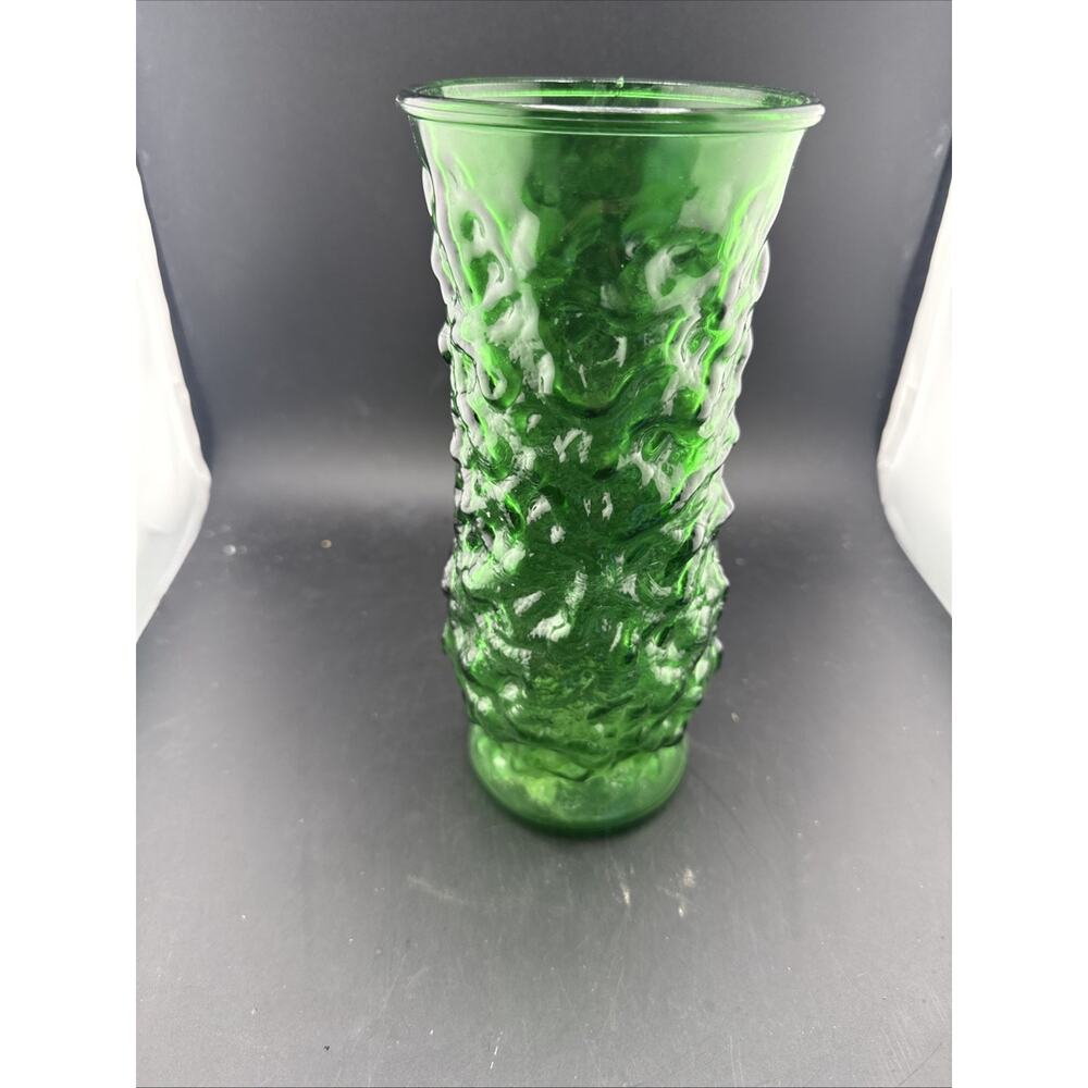 Bark Textured green vase vintage E.O Brady